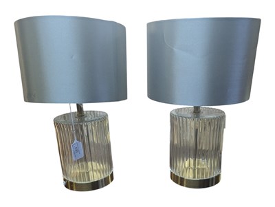 Lot 690 - CONTEMPORARY MODERN DESIGN - PAIR OF MODERN GLASS TABLE LAMPS