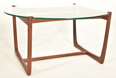 Lot 130 - PETER HVIDT & ORLA MOLGAARD - MID CENTURY DANISH GLASS TOPPED TEAK COFFEE TABLE