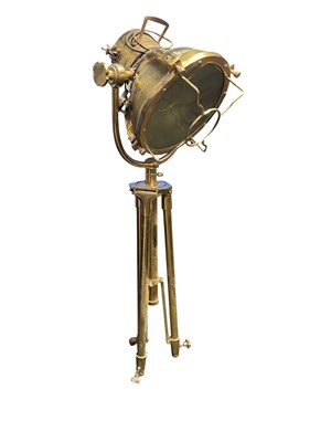 Lot 582 - VINTAGE 20TH CENTURY BRASS EFFECT METAL STUDIO FLOOR LAMP