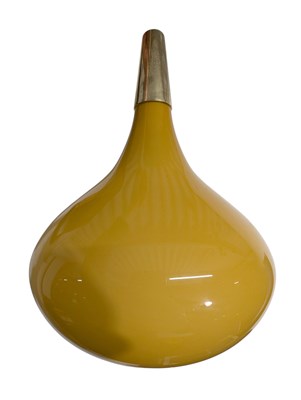Lot 426 - RETRO MID CENTURY HAND-BLOWN YELLOW GLASS CEILING LIGHT