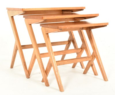 Lot 71 - BENGT RUDA FOR NORDISKA KOMPANIET - VINTAGE SWEDISH NEST OF OAK SIDE TABLES