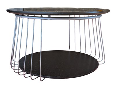 Lot 178 - MODERN DESIGNER ROUNDED COFFEE TABLE