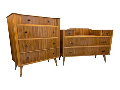 Lot 623 - AUSTINSUITE FURNITURE - MID CENTURY TOLA / TEAK WOOD CHEST & DRESSING CHEST OF DRAWERS