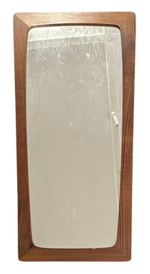 Lot 394 - DANISH MODERN DESIGN - RETRO MID CENTURY TEAK FRAMED HANGING MIRROR