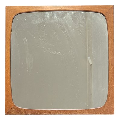 Lot 96 - DANISH MODERN DESIGN - TEAK FRAMED HANGING MIRROR