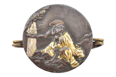 Lot 40 - JAPANESE SHAKUDO BROOCH PIN