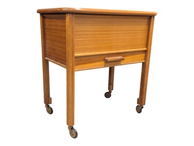 Lot 628 - BRITISH MODERN DESIGN - VINTAGE MID CENTURY TEAK SEWING BOX