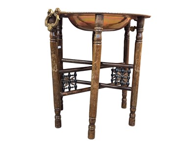 Lot 861 - 20TH CENTURY INDIAN BRASS BENARES FOLDING OCCASIONAL TABLE