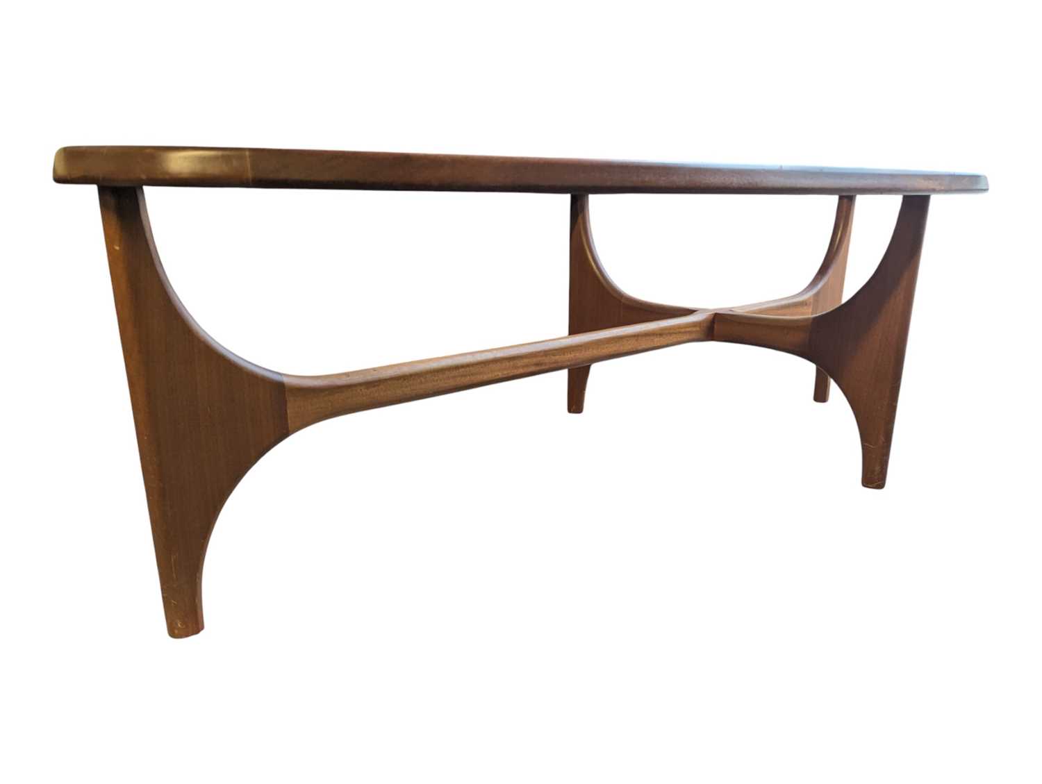 Lot 641 - STATEROOM BY STONEHILL - MID CENTURY TEAK & GLASS COFFEE TABLE