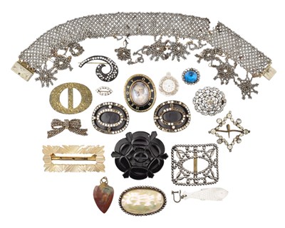 Lot 417 - COLLECTION OF 19TH CENTURY JEWELLERY & BUCKLES