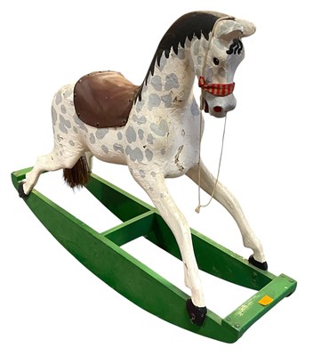 Lot 414 - RETRO 20TH CENTURY PAINTED WOOD CHILDREN'S ROCKING HORSE