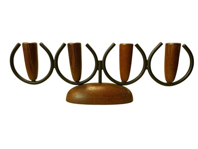 Lot 172 - LUTHJE - MID CENTURY DANISH DESIGNER TEAK CANDLESTICK