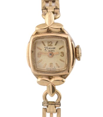 Lot 304 - HALLMARKED 9CT GOLD TIMOR WRISTWATCH