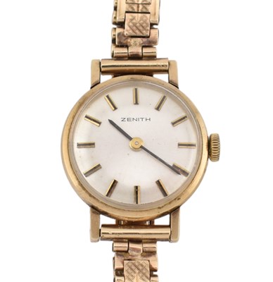 Lot 286 - 1960S HALLMARKED 9CT GOLD ZENITH WRISTWATCH