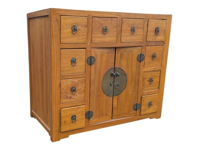 Lot 854 - 20TH CENTURY CHINESE HARDWOOD CABINET / SIDEBOARD