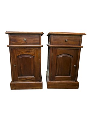 Lot 790 - PAIR OF VICTORIAN REVIVAL BEDSIDE CABINETS