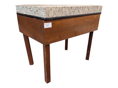 Lot 643 - BRITISH MODERN DESIGN - A MID CENTURY 1950S RETRO TEAK SEWING BOX