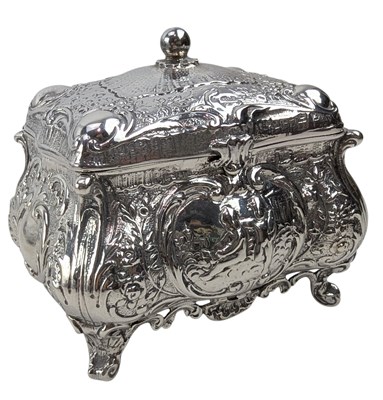 Lot 12 - EARLY 20TH CENTURY EDWARD VII 925 SILVER CASKET / JEWELLERY BOX