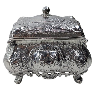 Lot 12 - EARLY 20TH CENTURY EDWARD VII 925 SILVER CASKET / JEWELLERY BOX