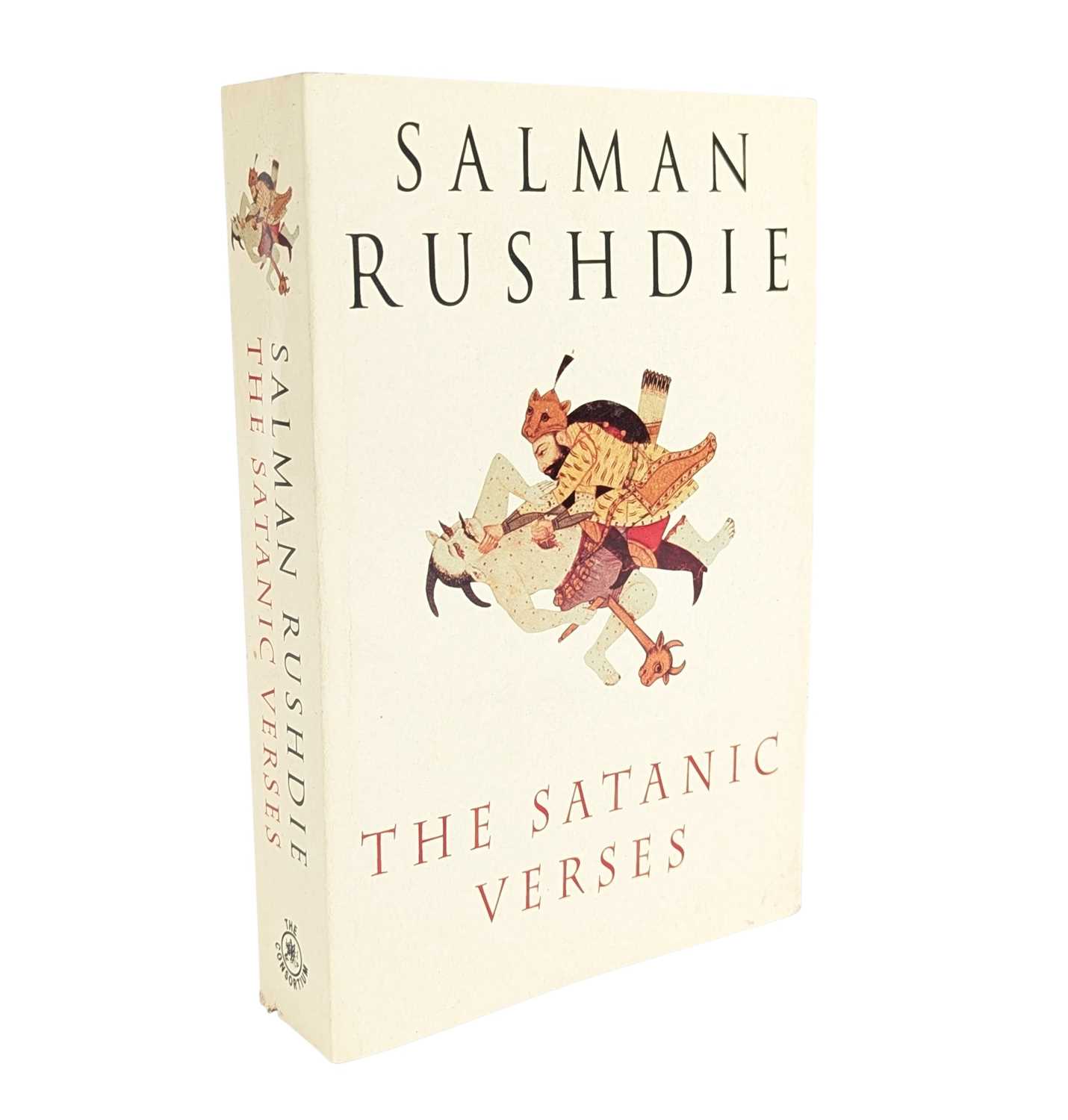 Lot 12 - SIGNED BOOKS - SALMON RUSHDIE - THE SATANIC VERSES 1992 FIRST US PAPERBACK