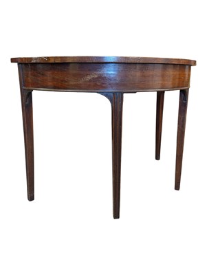 Lot 774 - 19TH CENTURY WALNUT DEMI LUNE CONSOLE TABLE