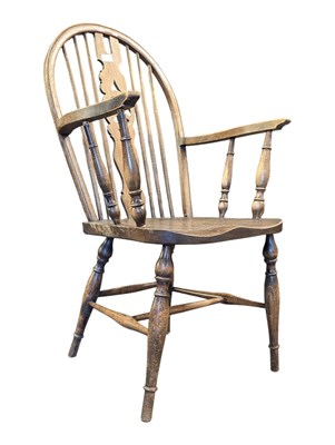 Lot 773 - 19TH CENTURY VICTORIAN WHEELBACK ARMCHAIR