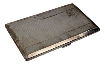 Lot 73 - 20TH CENTURY BARTON SILVER ENGINE TURNED CIGARETTE CASE