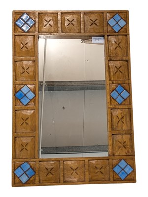 Lot 775 - VINTAGE 20TH CENTURY HARDWOOD HANGING WALL MIRROR
