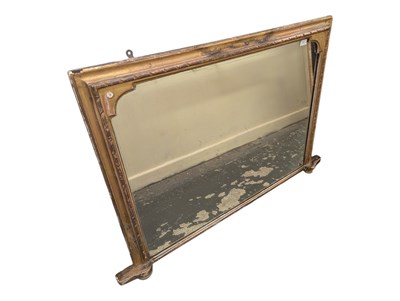 Lot 777 - LARGE 19TH CENTURY GILT WOOD & GESSO OVERMANTEL MIRROR