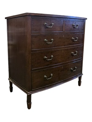 Lot 1000 - GEORGE III 19TH CENTURY BOW FRONT CHEST OF DRAWERS