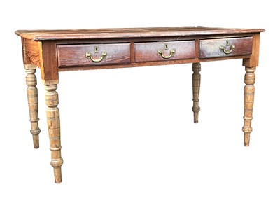 Lot 886 - LARGE 19TH CENTURY PINE REFECTORY KITCHEN DINING TABLE