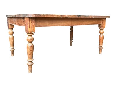 Lot 887 - LARGE REFECTORY DINING KITCHEN TABLE W/ TABLE TOP STOVE