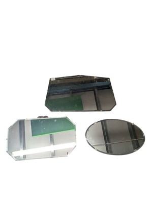 Lot 743 - COLLECTION OF FRAMELESS ART DECO BEVELLED EDGE WALL MIRRORS
