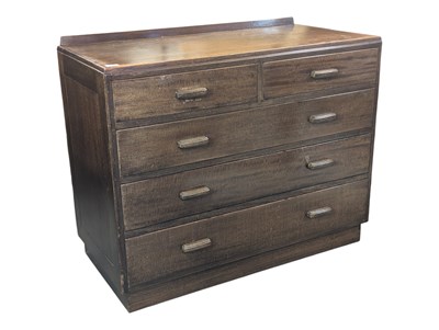 Lot 691 - AIR MINISTRY FURNITURE - VINTAGE 20TH CENTURY OAK CHEST OF DRAWERS
