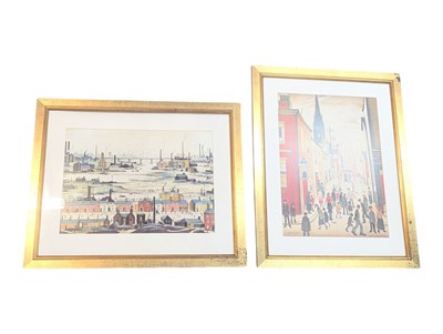 Lot 767 - AFTER L. S. LOWRY, BRITISH - TWO VINTAGE 20TH CENTURY COLOURED PRINTS