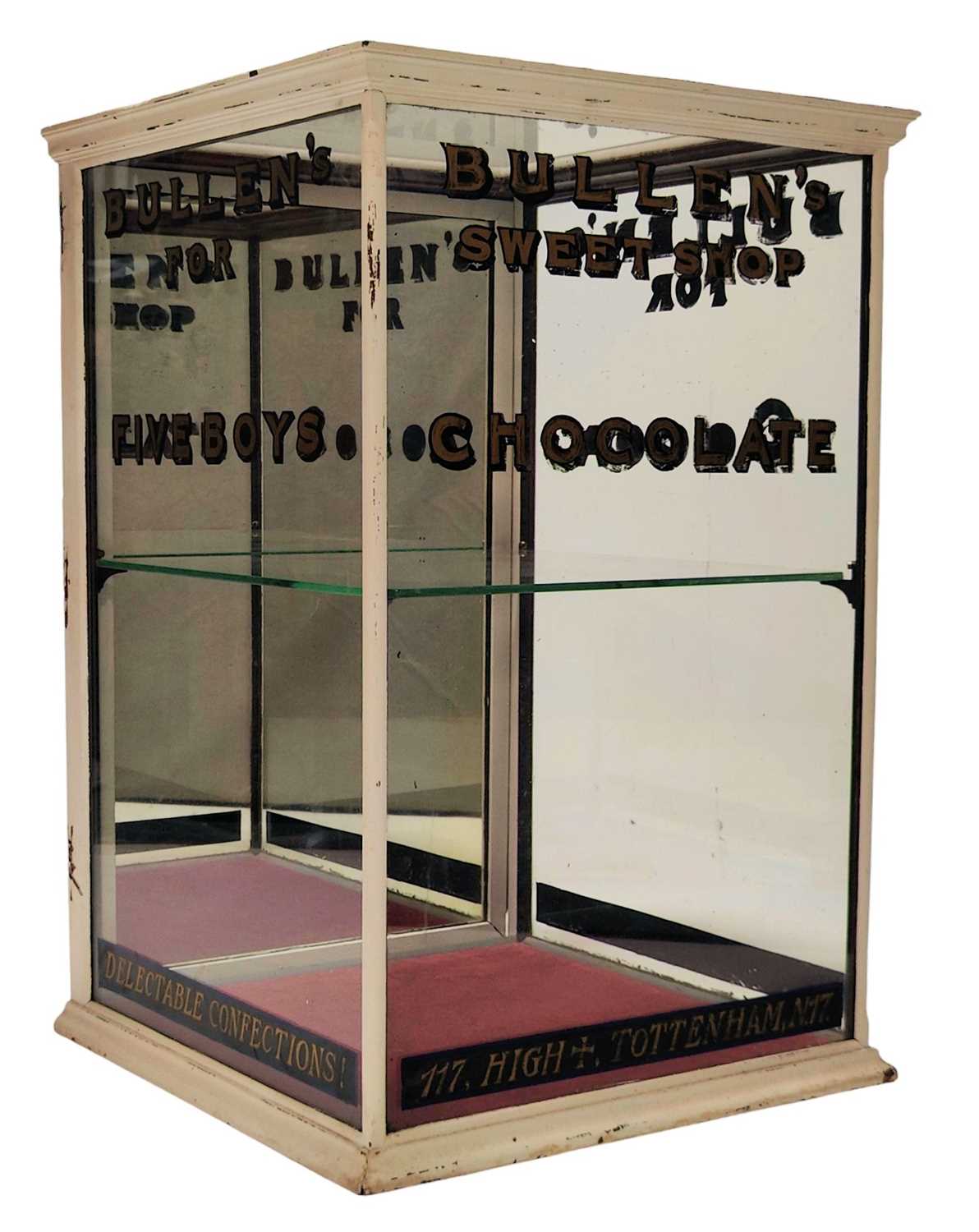 Lot 20 - BULLEN'S SWEET SHOP - A WOOD-ENCASED GLASS DISPLAY UNIT