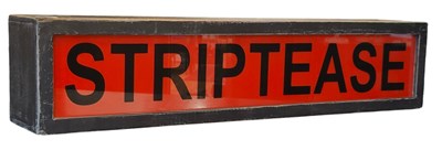 Lot 51 - STRIPTEASE - 1990S ILLUMINATED ADVERTISING LIGHT BOX SIGN