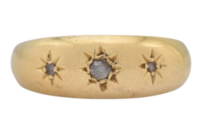 Lot 455 - 18CT GOLD GEM SET GYPSY RING