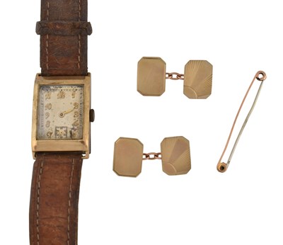Lot 542 - SELECTION OF 9CT GOLD JEWELLERY & A WATCH