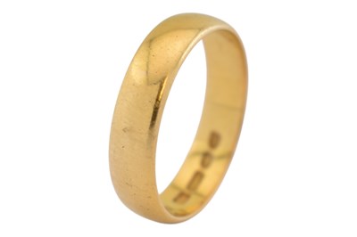 Lot 348 - HALLMARKED 22CT GOLD BAND RING