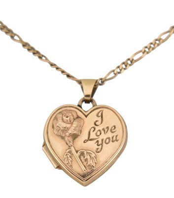 Lot 171 - 9CT GOLD HEART PENDANT NECKLACE