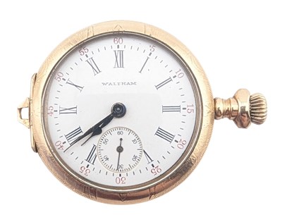 Lot 180 - GOLD PLATED WALTHAM POCKET WATCH AF