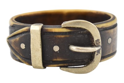 Lot 148 - 19TH CENTURY HORN BUCKLE RING