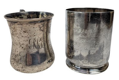 Lot 72 - EDWARD VII HALLMARKED SILVER CHRISTENSING CUP & ANOTHER