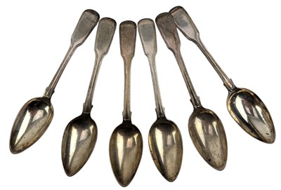 Lot 36 - SIX EARLY 19TH CENTURY GEORGE IV HALLMARKED SILVER TABLE SPOONS