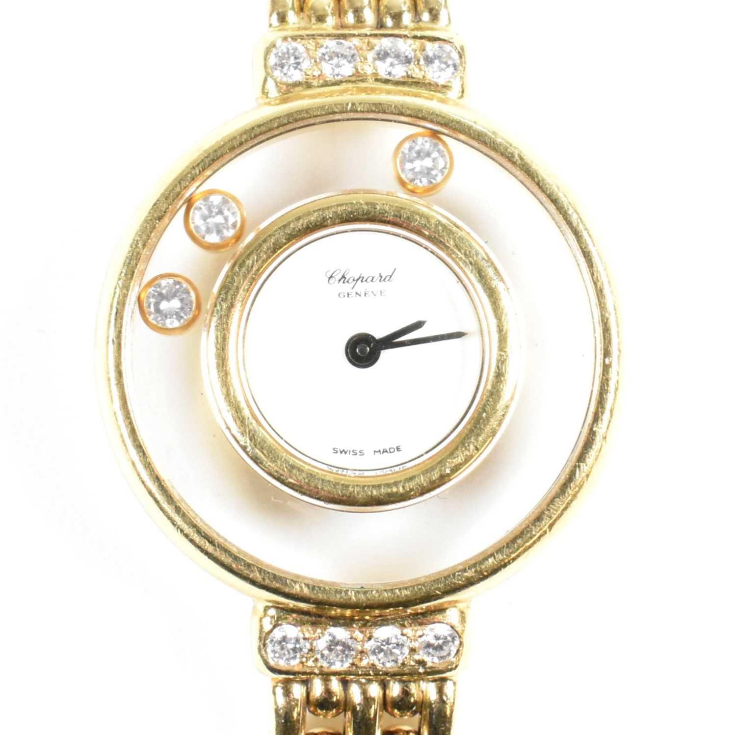 Lot 345 - CHOPARD 18CT GOLD HAPPY DIAMONDS LADIES WRISTWATCH