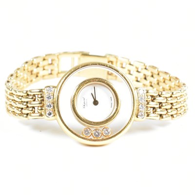 Lot 345 - CHOPARD 18CT GOLD HAPPY DIAMONDS LADIES WRISTWATCH