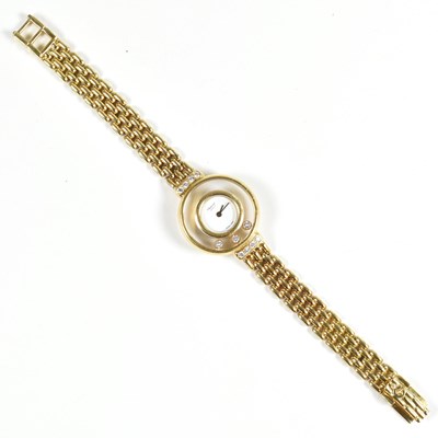 Lot 345 - CHOPARD 18CT GOLD HAPPY DIAMONDS LADIES WRISTWATCH