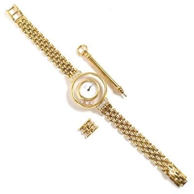 Lot 345 - CHOPARD 18CT GOLD HAPPY DIAMONDS LADIES WRISTWATCH