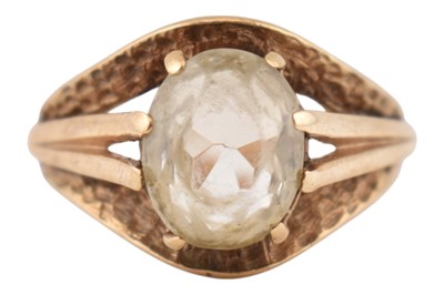 Lot 226 - HALLMARKED 9CT GOLD & CITRINE RING